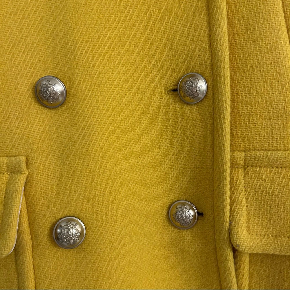 J.Crew Stadium Cloth Yellow Double Breasted Pea Coat - Picture 9 of 9